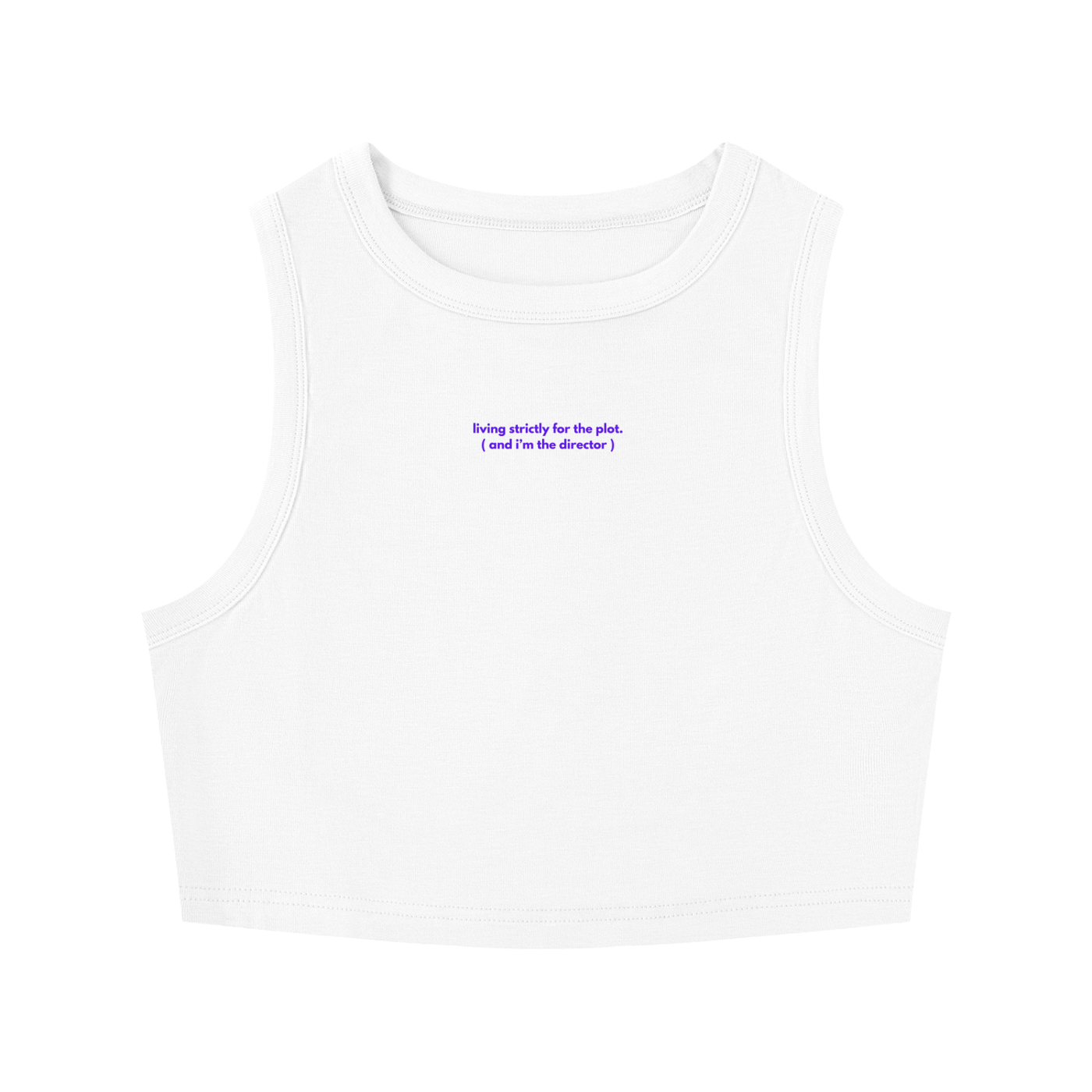 MAIN CHARACTER TIGHT CREWNECK CROP TANK TOP - LIVING STRICTLY FOR THE PLOT