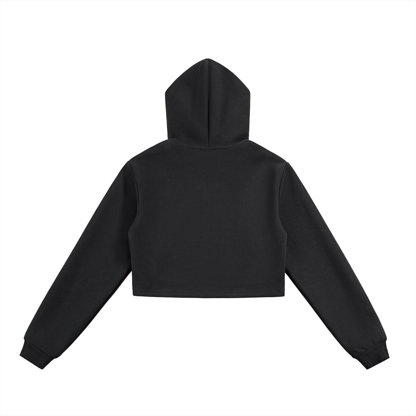 WOMAN ESSENTIAL CROPPED ZIP-UP HOODIE - BLACK