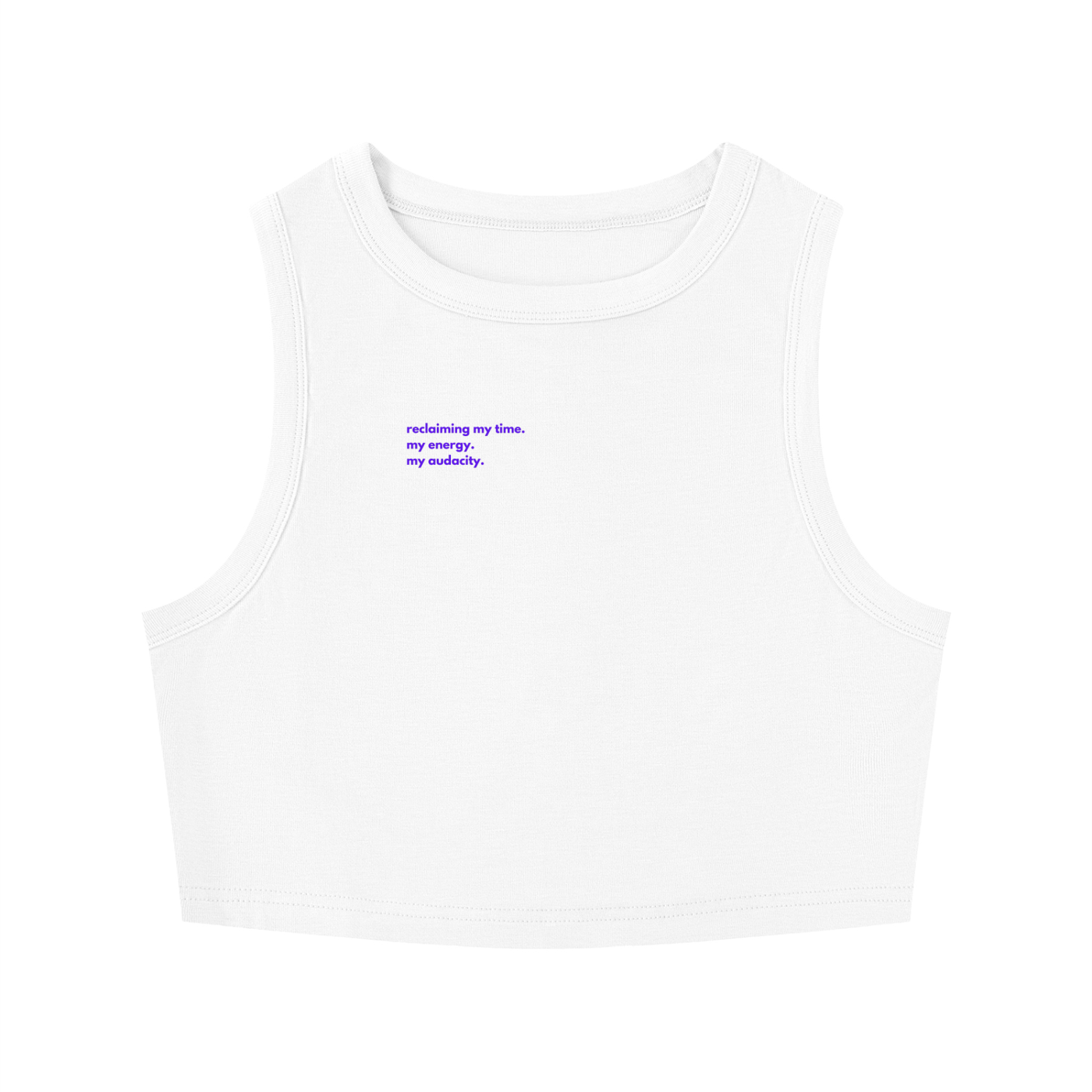 MAIN CHARACTER TIGHT CREWNECK CROP TANK TOP -  RECLAIMING MY TIME