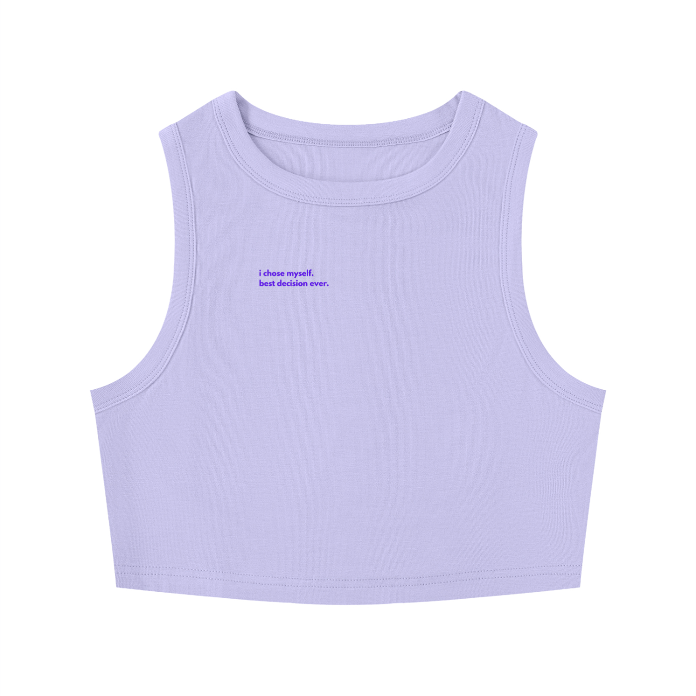 MAIN CHARACTER TIGHT CREWNECK CROP TANK TOP -  I CHOSE MYSELF