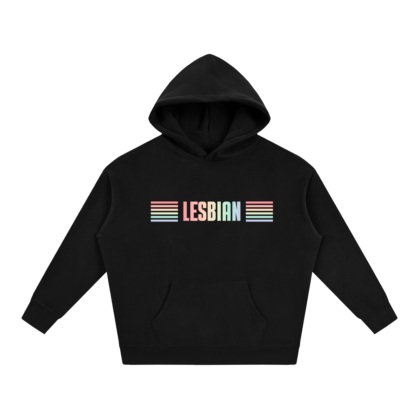 PRIDE OVERSIZED PREMIUM FLEECED HOODIE - LESBIAN