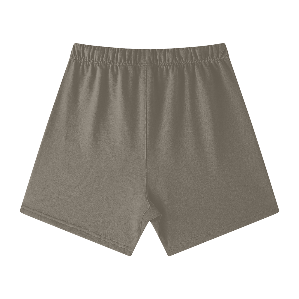 UNISEX EARTH TONE LOOSE FIT COTTON SHORTS GRAY CAMEL