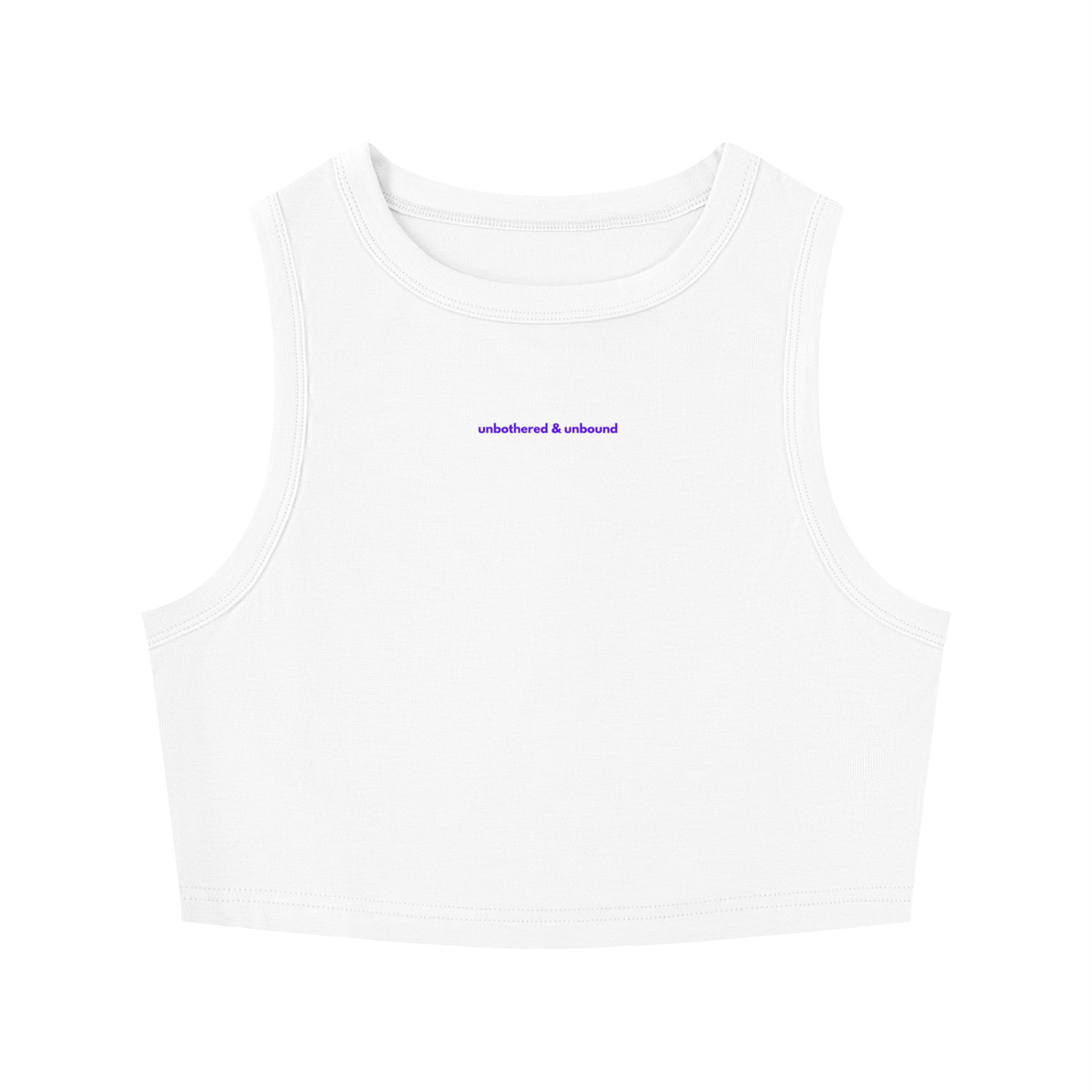 MAIN CHARACTER TIGHT CREWNECK CROP TANK TOP -  UNBOTHERED & UNBOUND