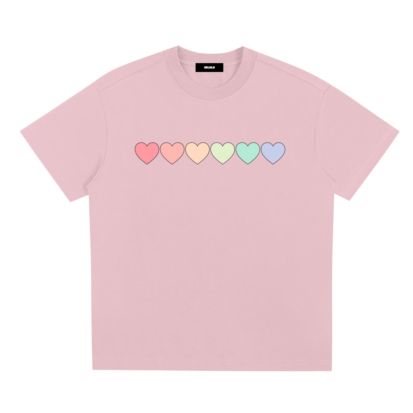 PRIDE LOOSE FIT UNISEX T-SHIRT - PASTEL HEARTS