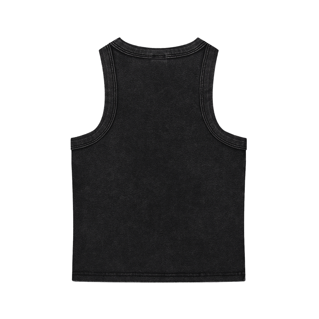 SNOW WASHED TANK TOP BLACK - PARIS GOOD FOR ADULTRY