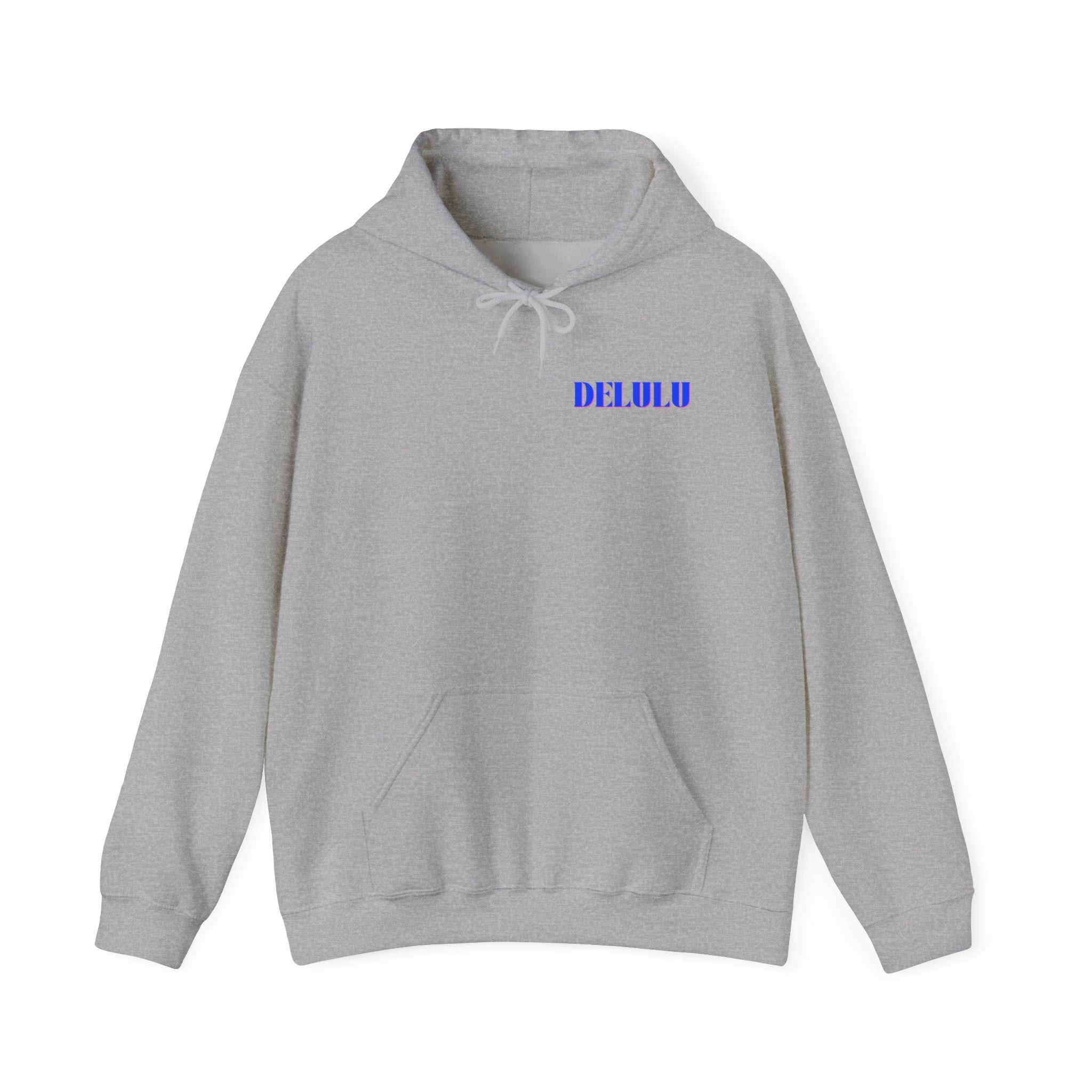 STATEMENT HOODIE DELULU - BEIGE & BLUE/PINK