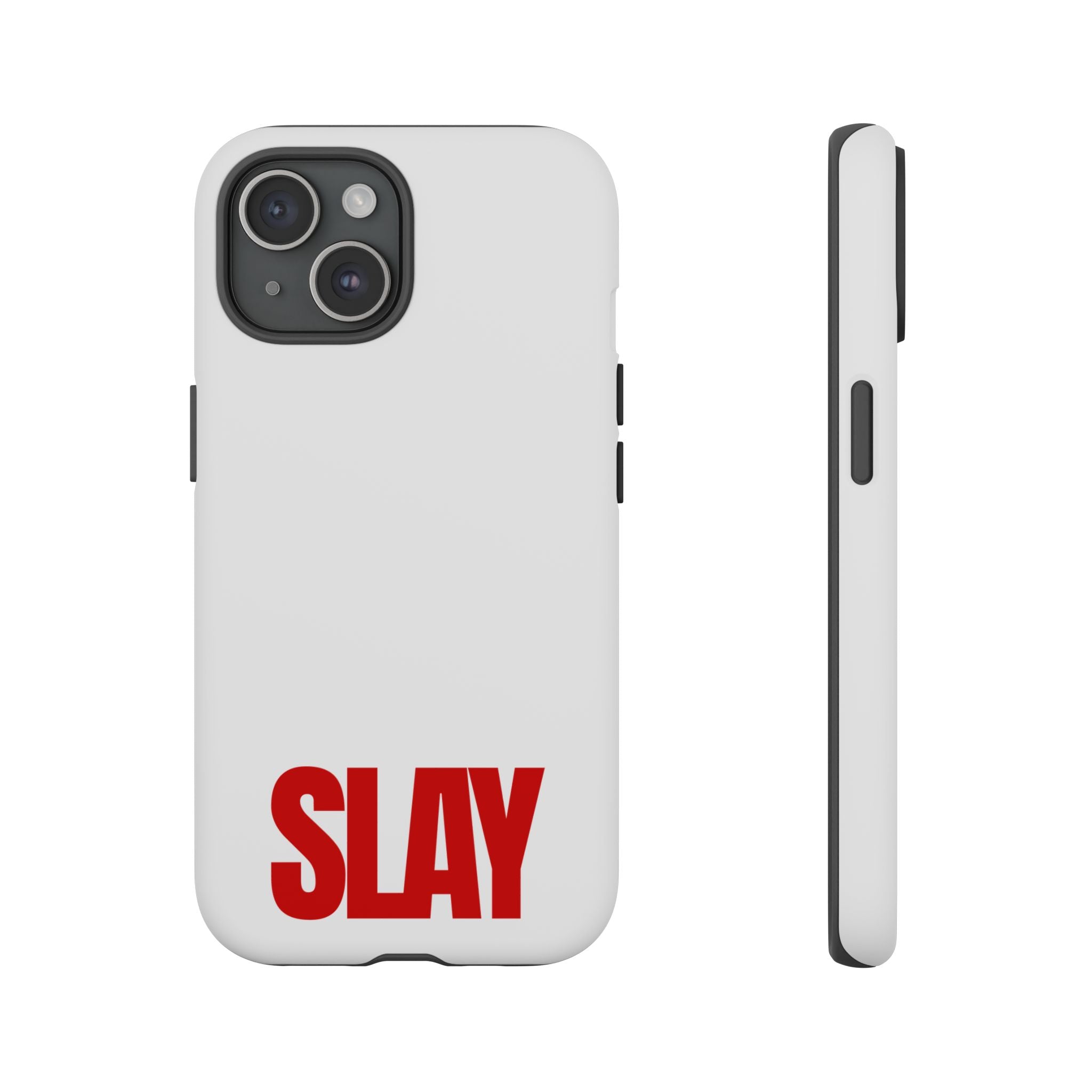 IPHONE CASE (15 - 17) - SLAY (WHITE&RED)