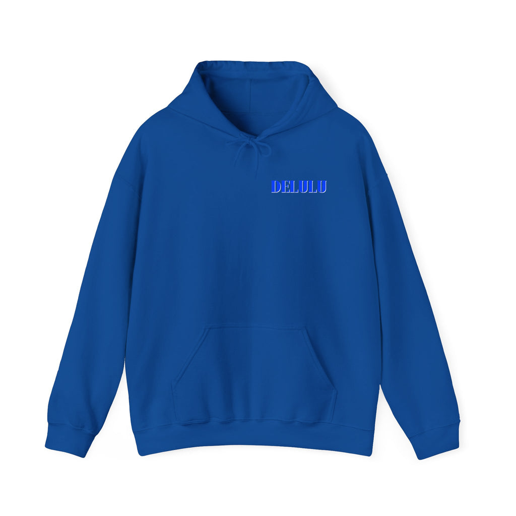 STATEMENT HOODIE DELULU - NAVY & BLUE/WHITE