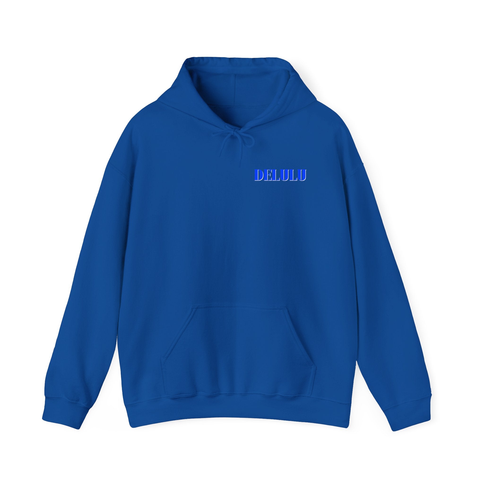 STATEMENT HOODIE DELULU - MAROON & BLUE/WHITE