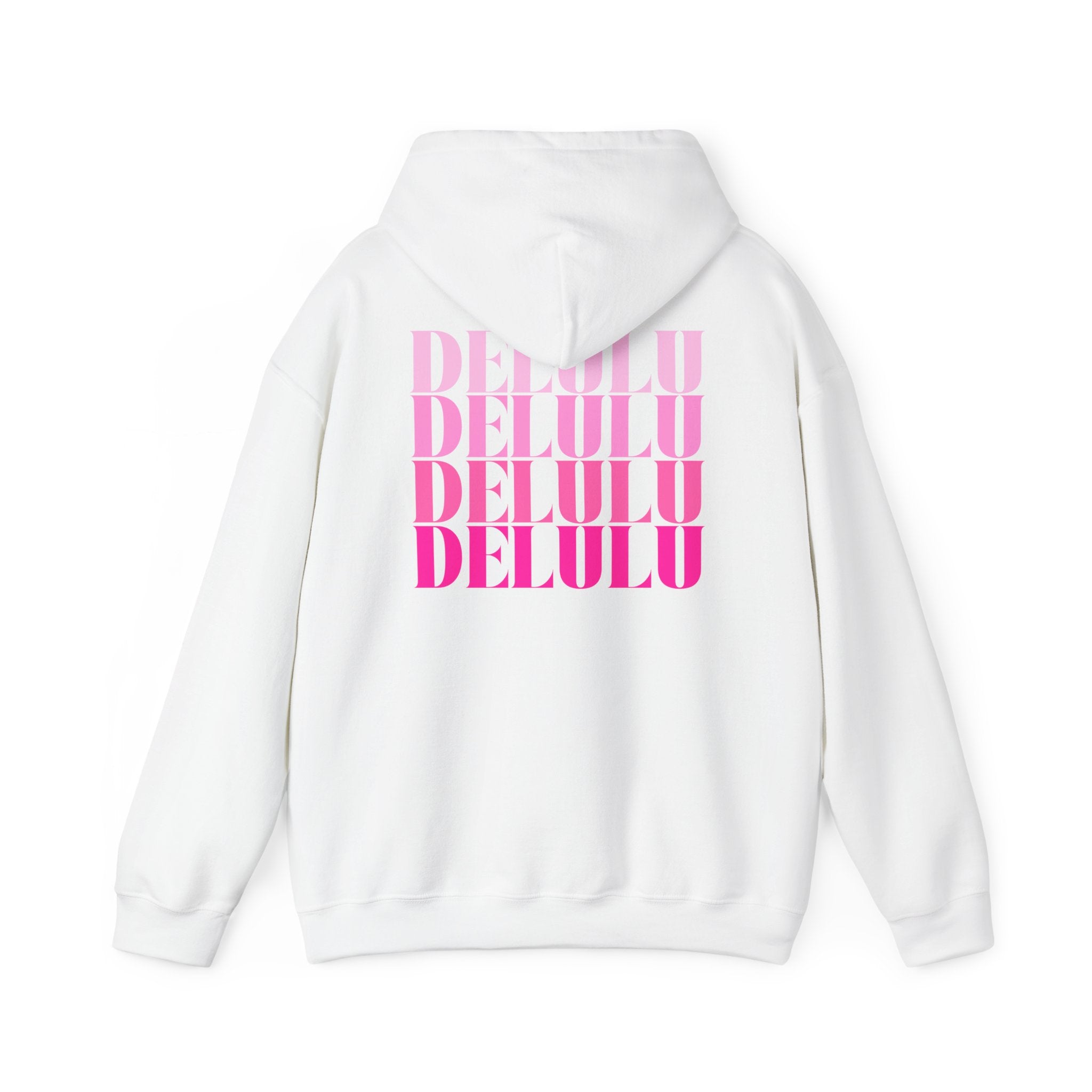 STATEMENT HOODIE DELULU DELULU DELULU - BEIGE & PINK