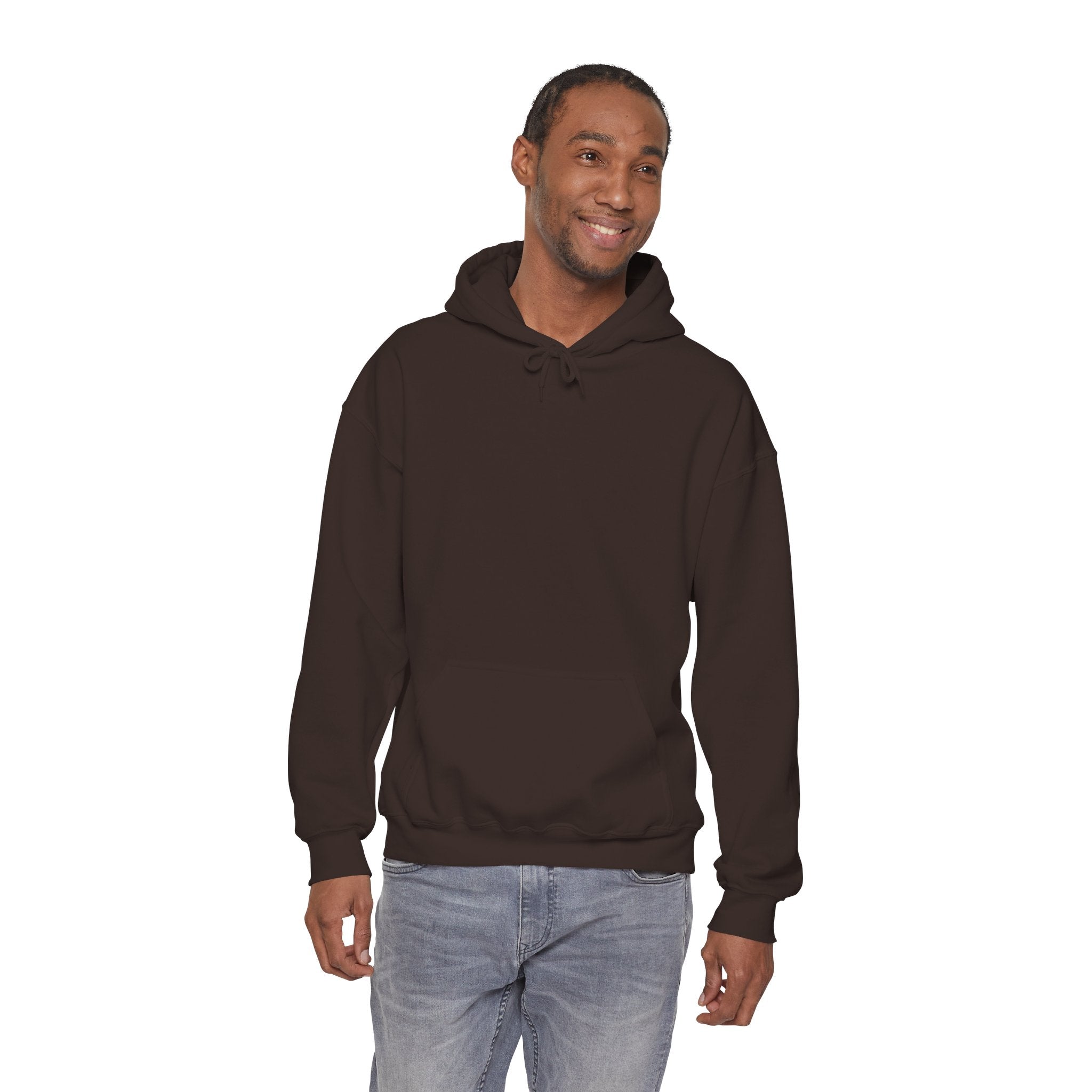 STATEMENT HOODIE - JUST ENOUGH DARK CHOCOLATE/YELLOW