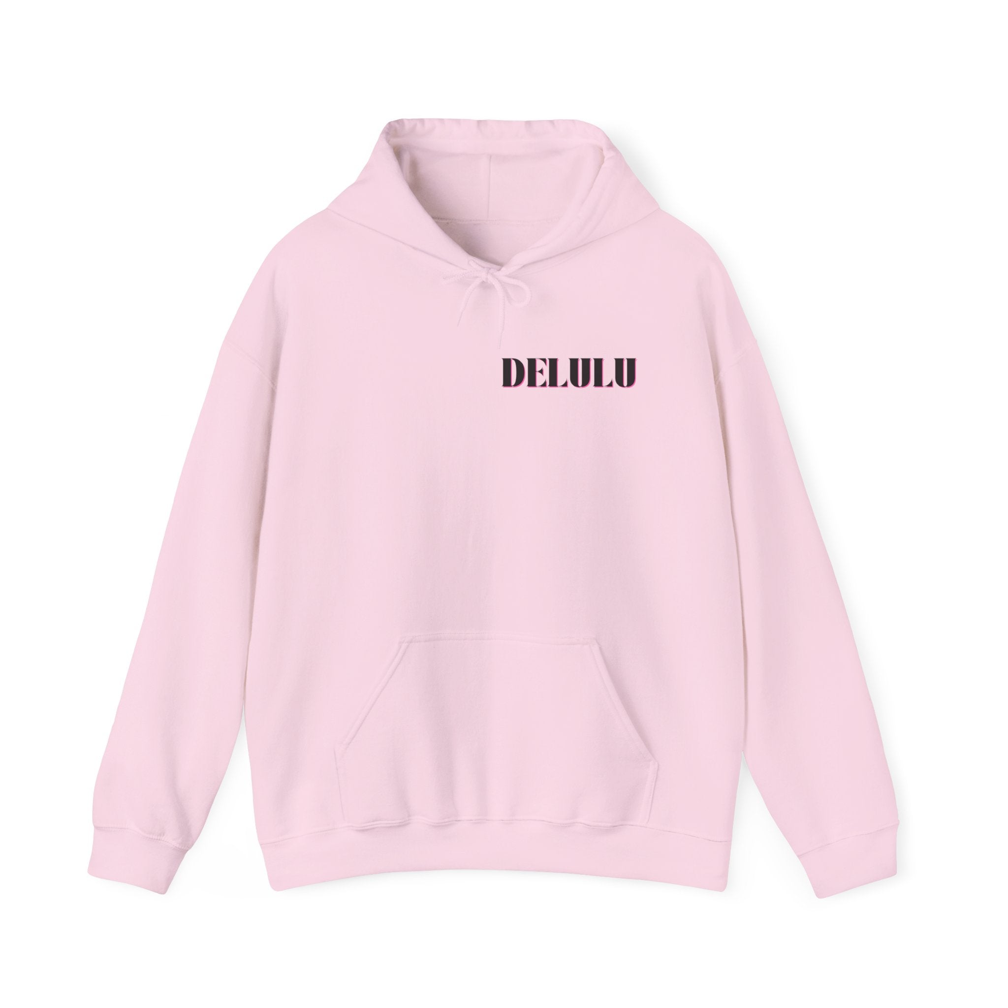 STATEMENT HOODIE DELULU - BLUE & BLACK/PINK