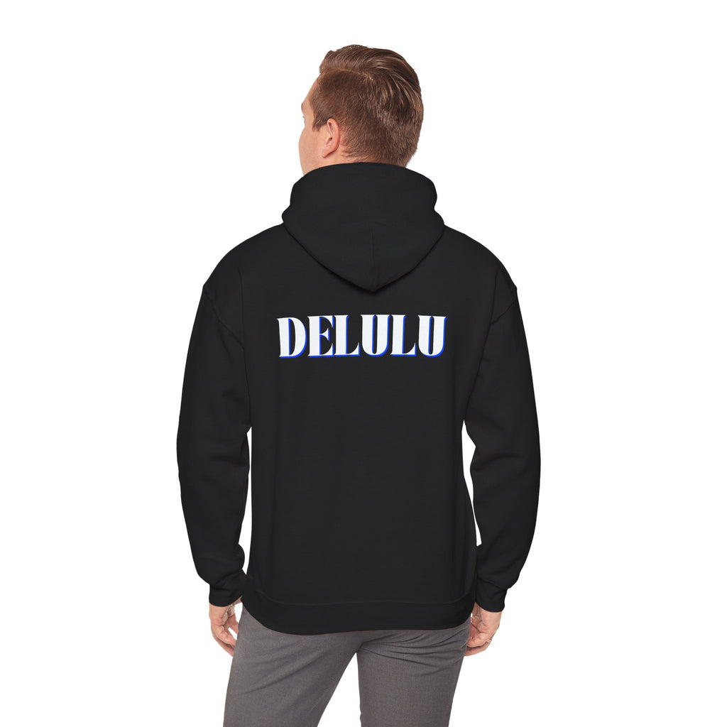 STATEMENT HOODIE DELULU - NAVY & WHITE/BLUE