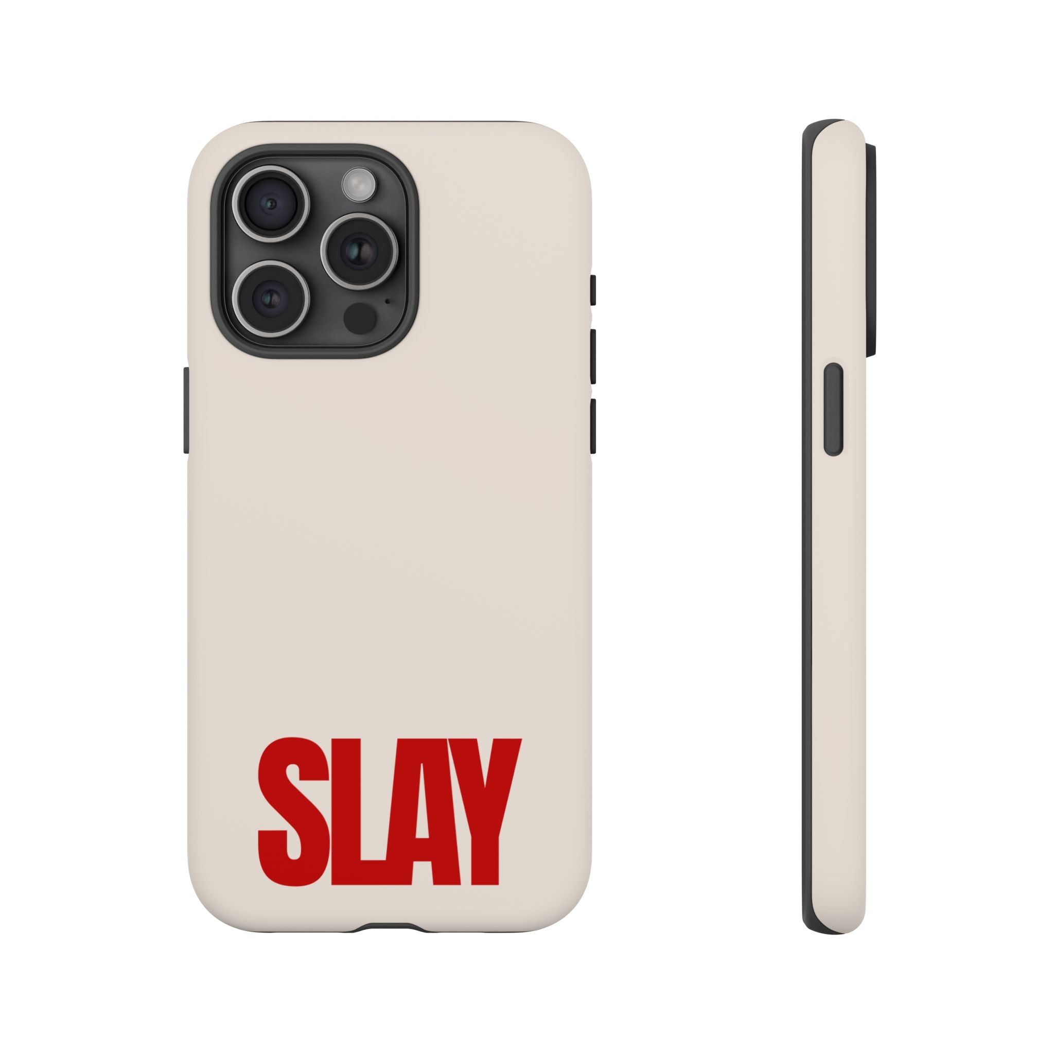 IPHONE CASE (15 - 17) - SLAY (BEIGE&RED)