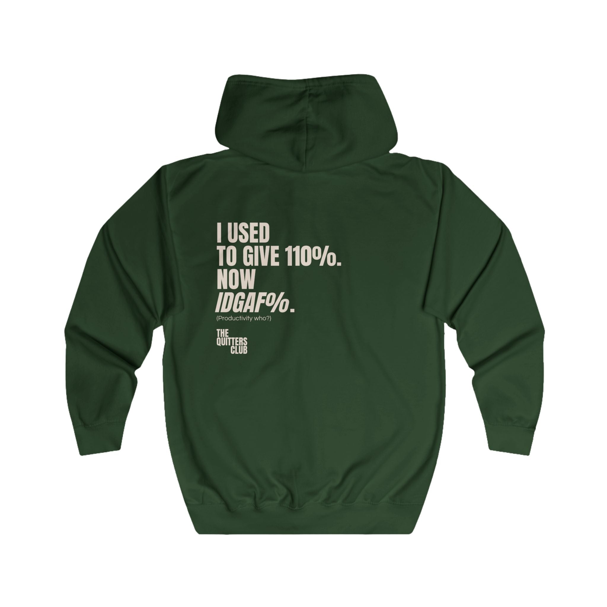 05 QUITTERS CLUB FULL-ZIP HOODIE GREEN/BEIGE