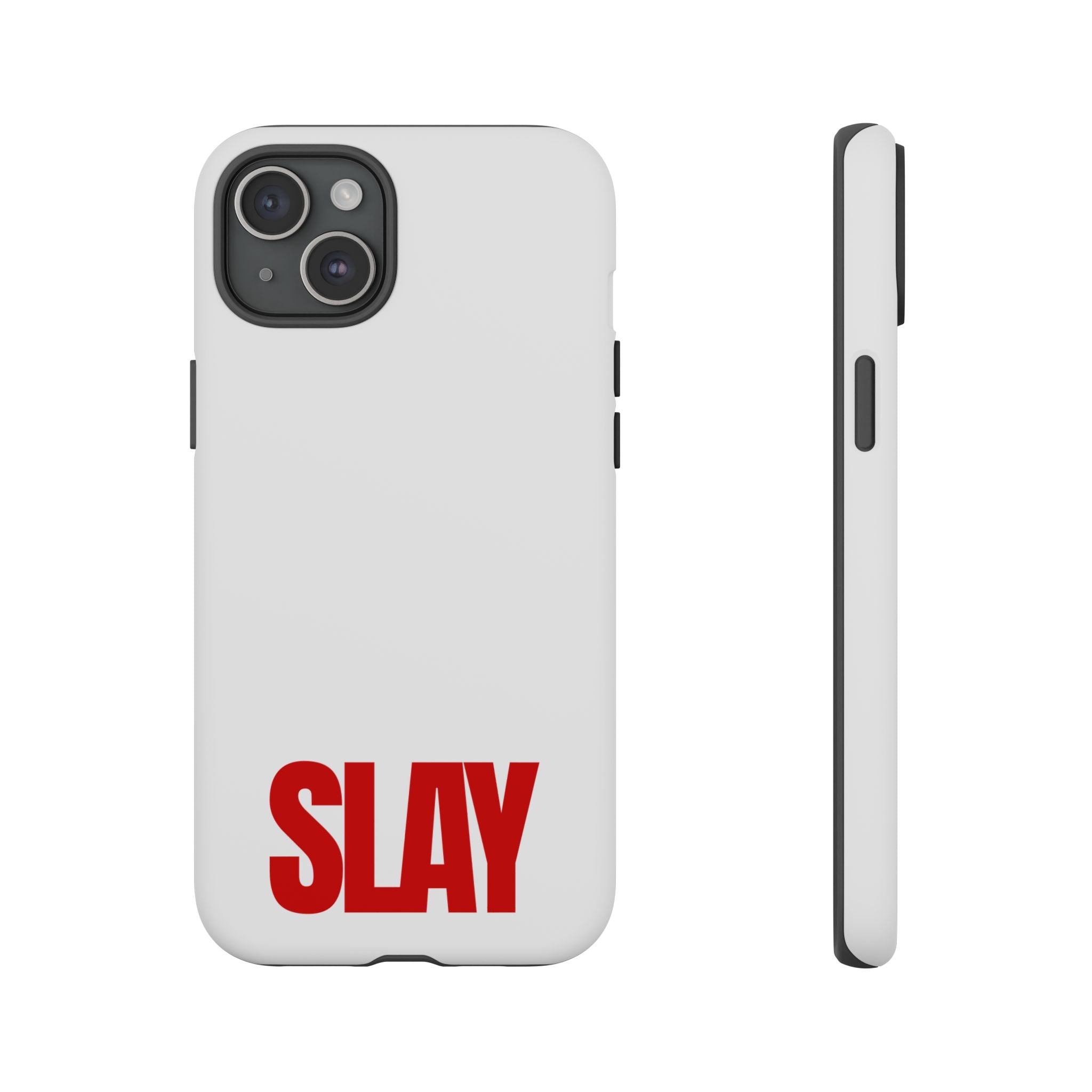 IPHONE CASE (15 - 17) - SLAY (WHITE&RED)