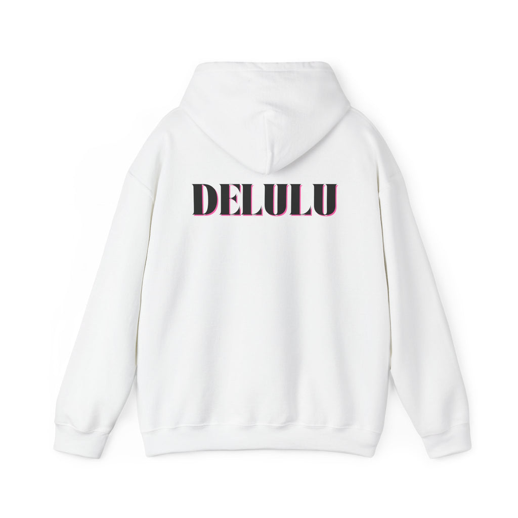STATEMENT HOODIE DELULU - BLUE & BLACK/PINK