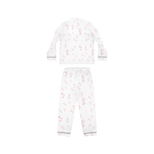 01 Hearts Satin Pajama Set