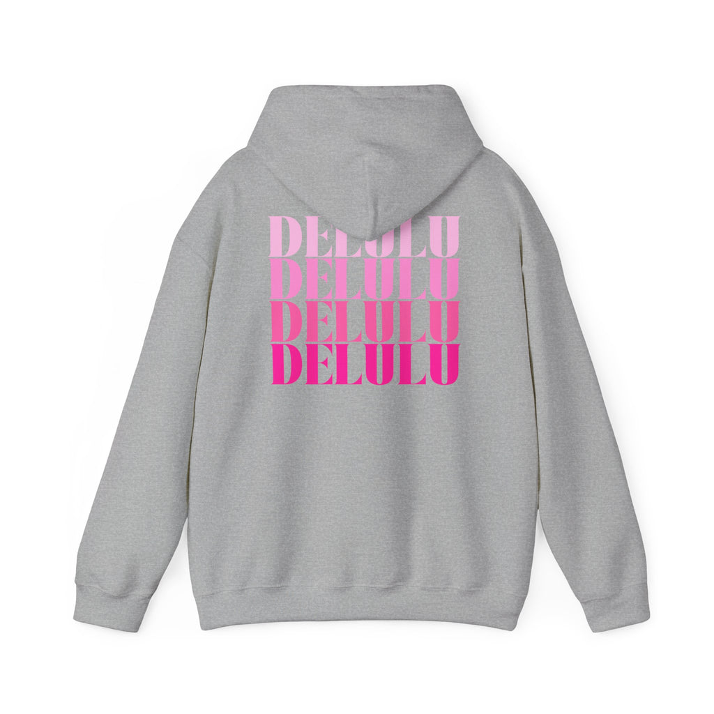 STATEMENT HOODIE DELULU DELULU DELULU - BEIGE & PINK