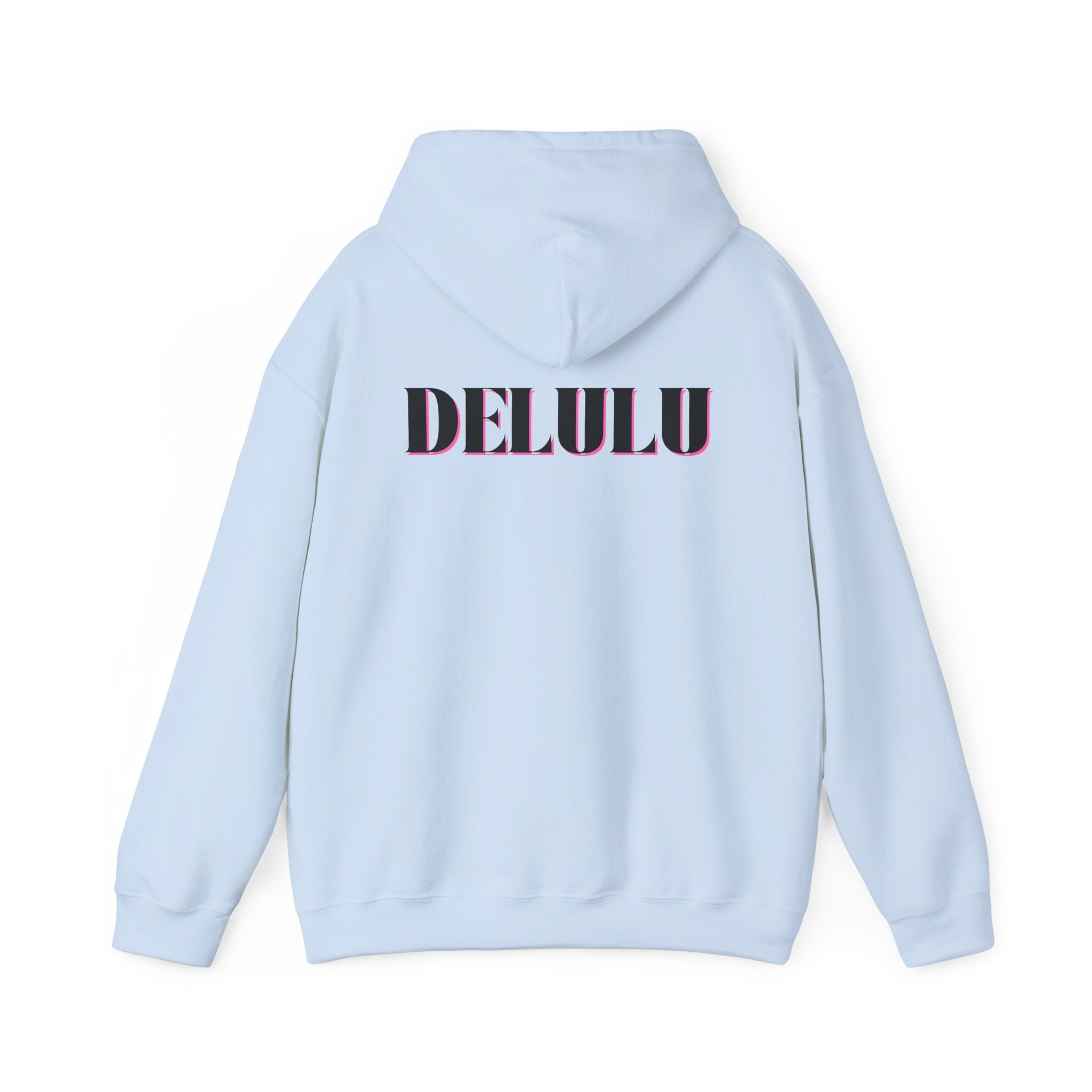 STATEMENT HOODIE DELULU - PINK & BLACK/PINK