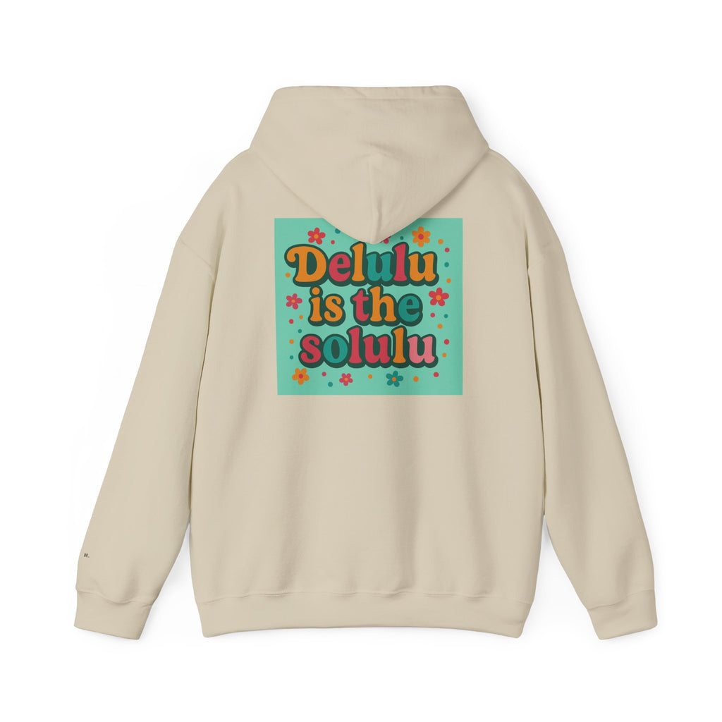 DELULU IS THE SOLULU HOODIE - BEIGE&GREEN