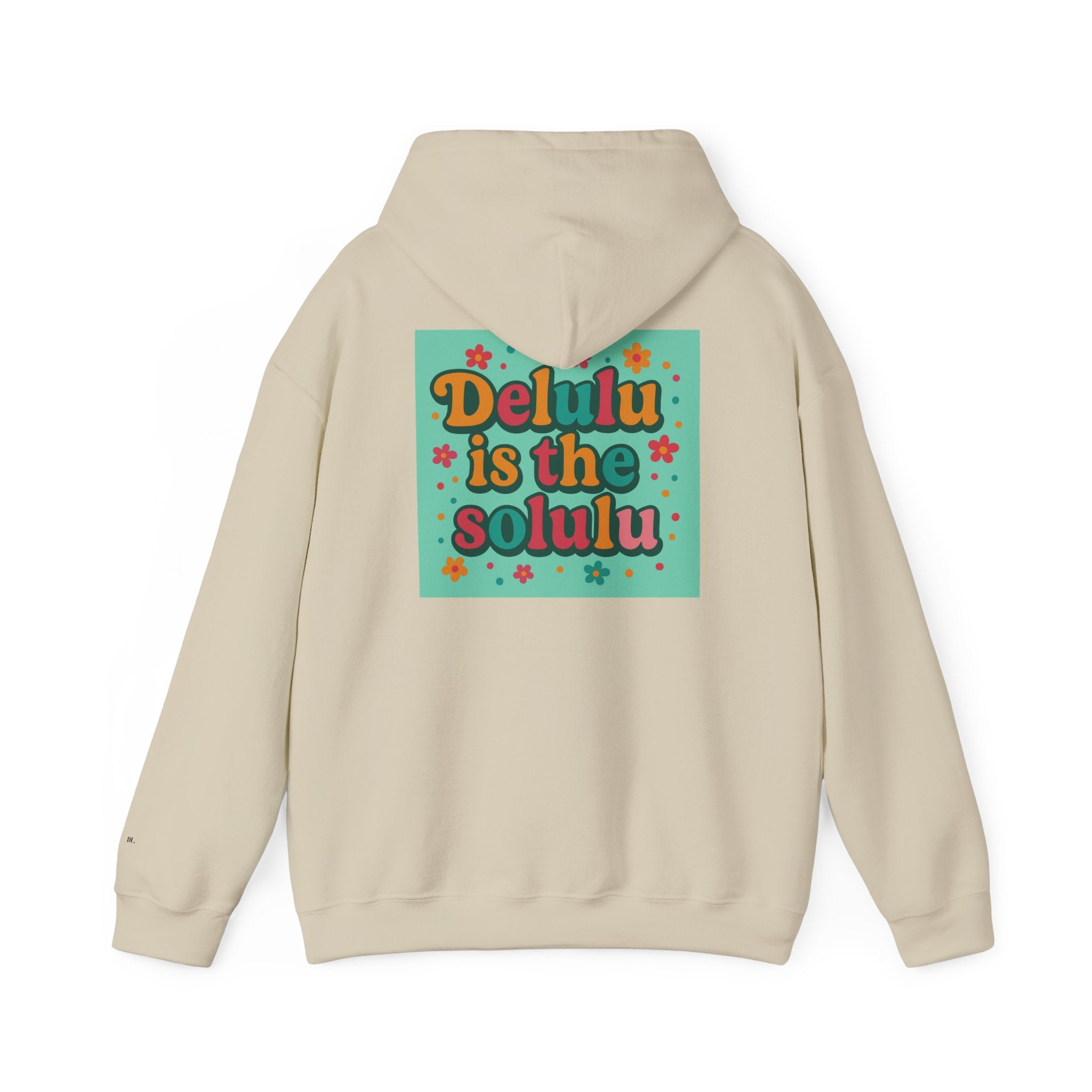 DELULU IS THE SOLULU HOODIE - BEIGE&GREEN