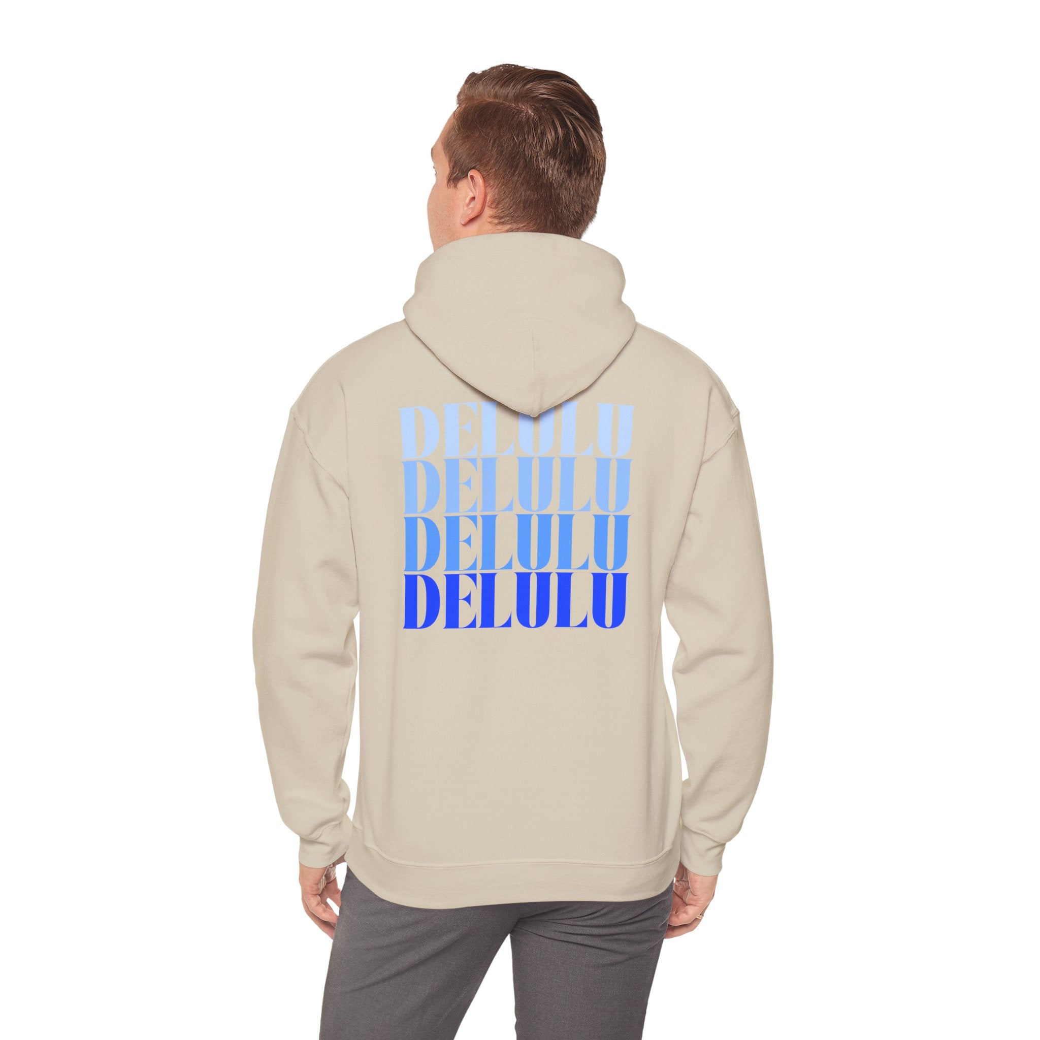 STATEMENT HOODIE DELULU DELULU DELULU - BABY BLUE & BLUE