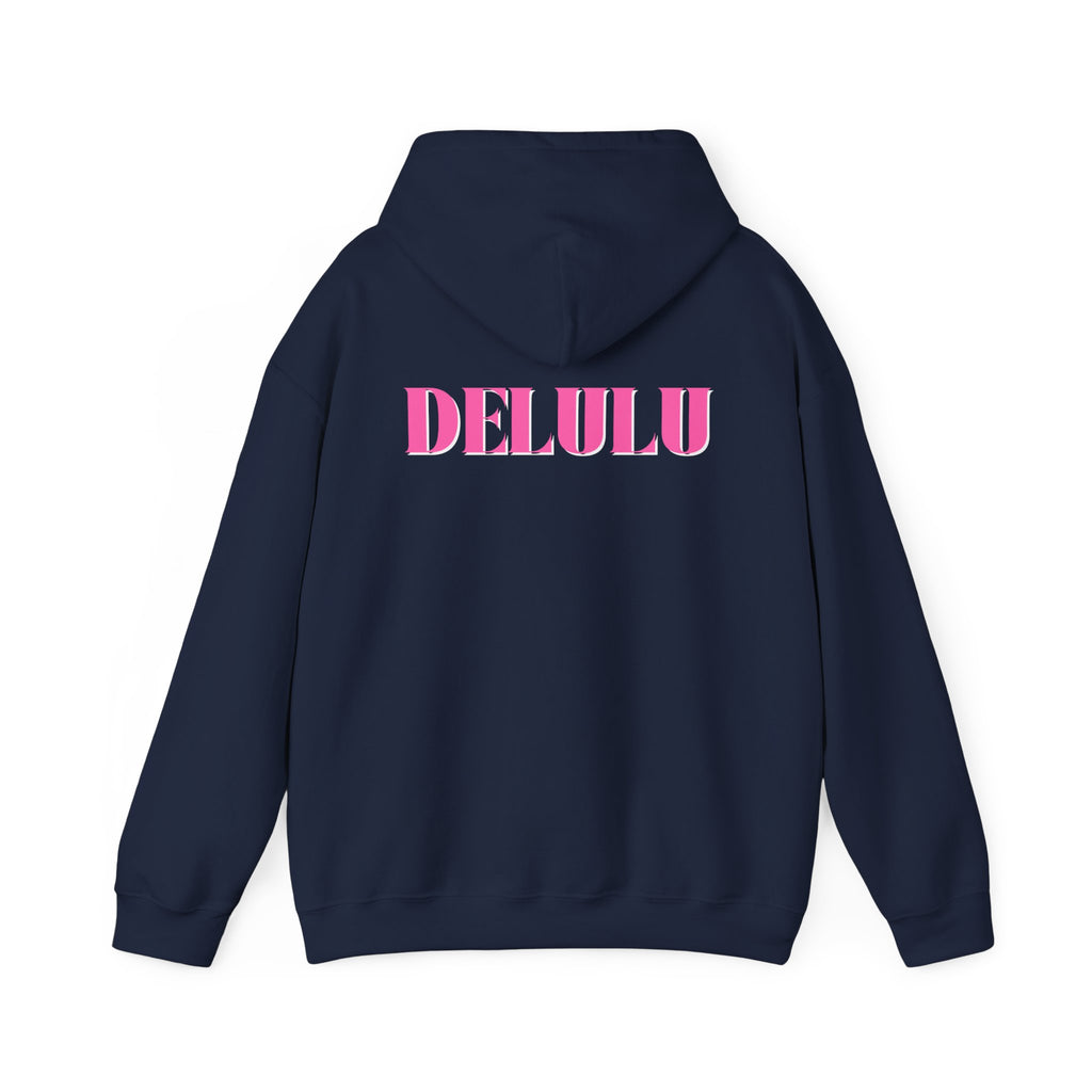 STATEMENT HOODIE DELULU - ROYAL BLUE & PINK/WHITE