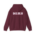 STATEMENT HOODIE DELULU - MAROON & WHITE/PINK