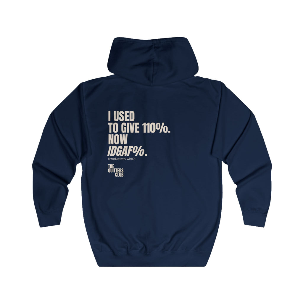 05 QUITTERS CLUB FULL-ZIP HOODIE NAVY/BEIGE