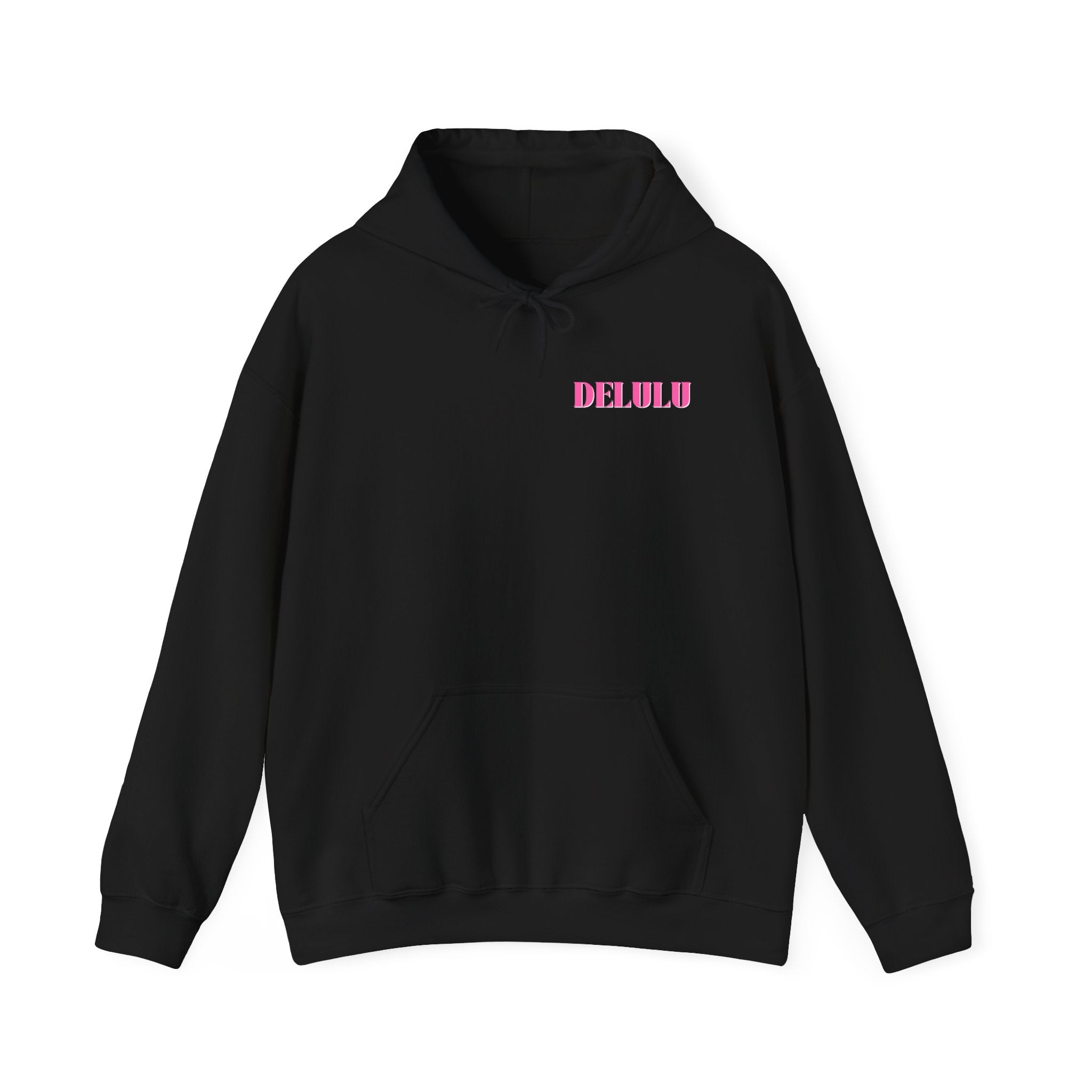 STATEMENT HOODIE DELULU - NAVY & PINK/WHITE