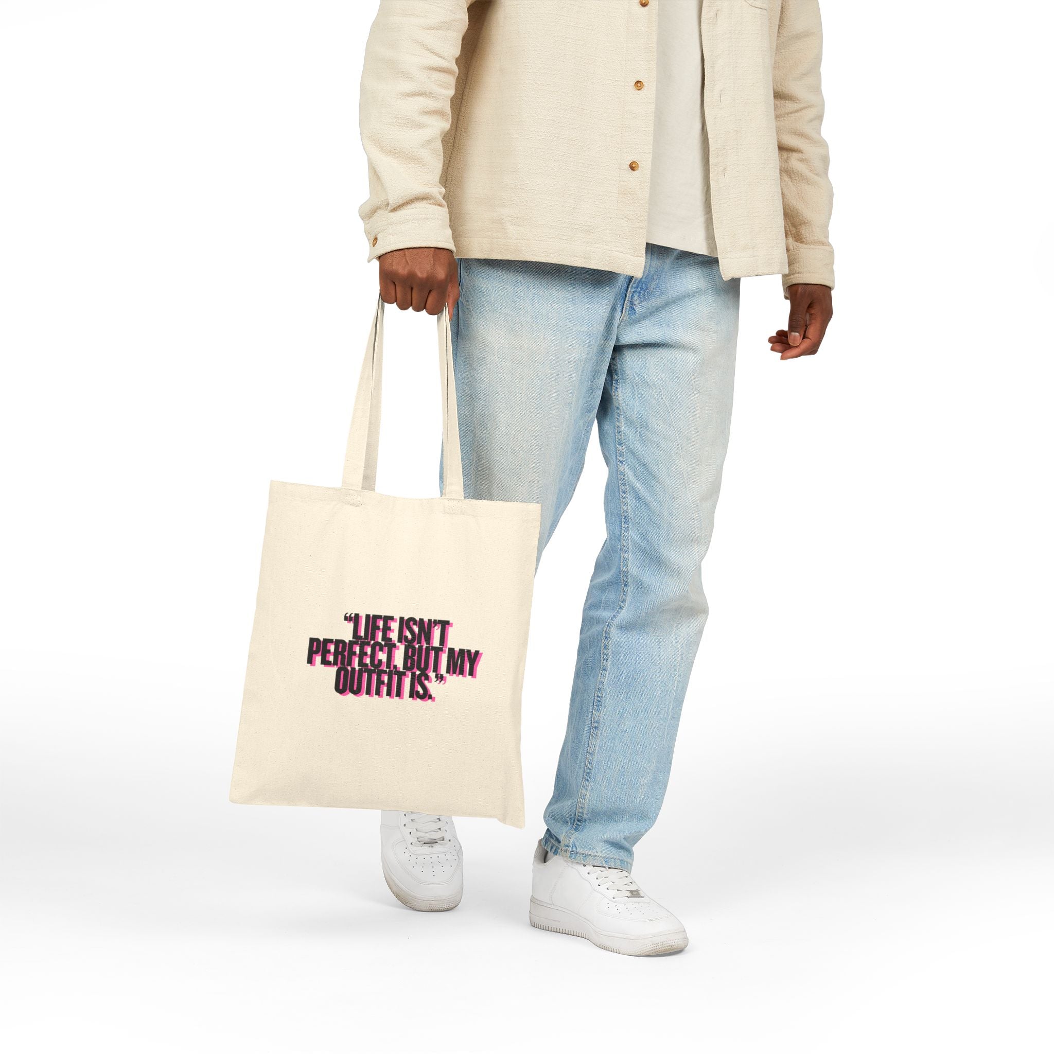 TOTE BAG - MAIN CHARACTER VIBES COLLECTION - LIFE ISN'T PERFECT BEIGE