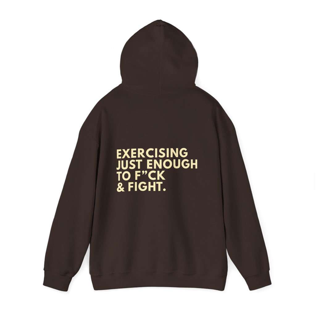 STATEMENT HOODIE - JUST ENOUGH DARK CHOCOLATE/YELLOW