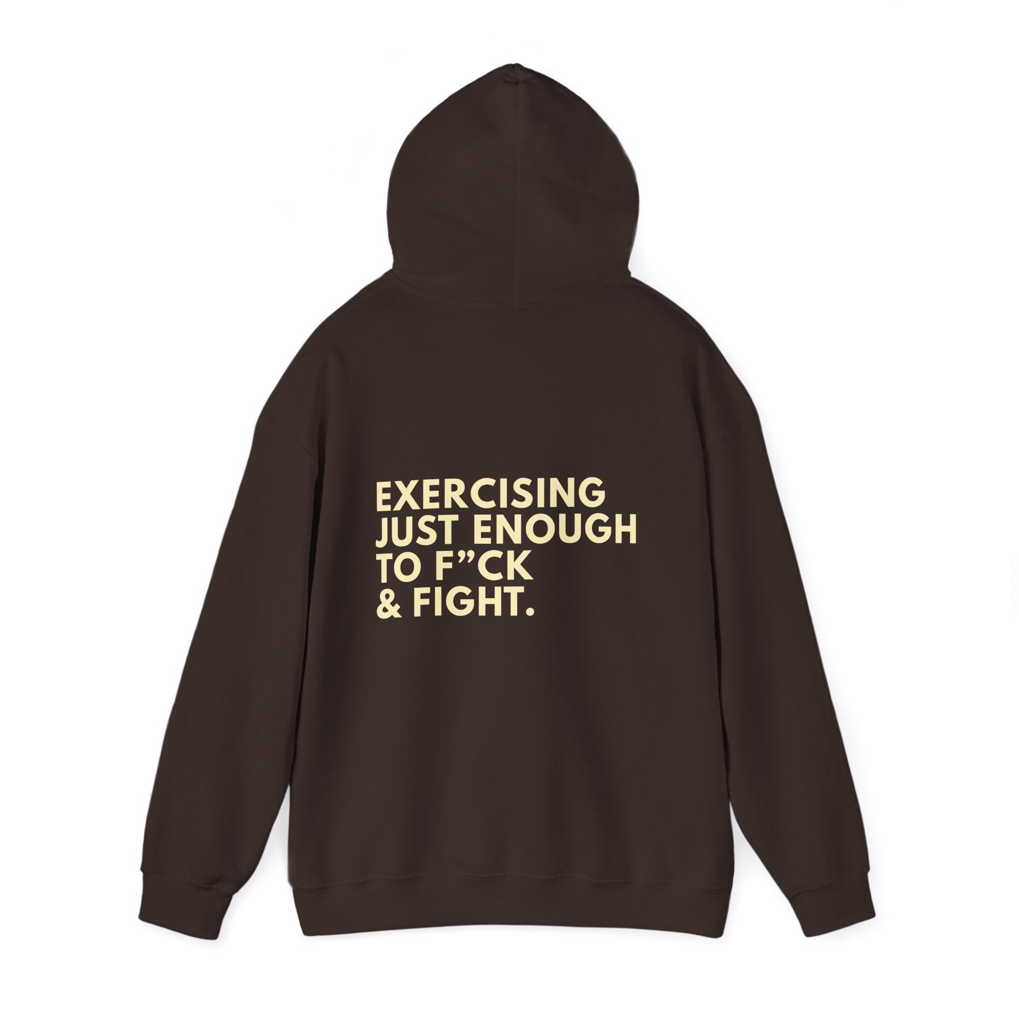 STATEMENT HOODIE - JUST ENOUGH DARK CHOCOLATE/YELLOW