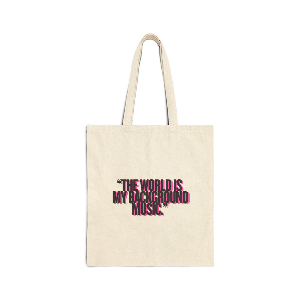 TOTE BAG - MAIN CHARACTER VIBES COLLECTION - BACKGROUND MUSIC BEIGE