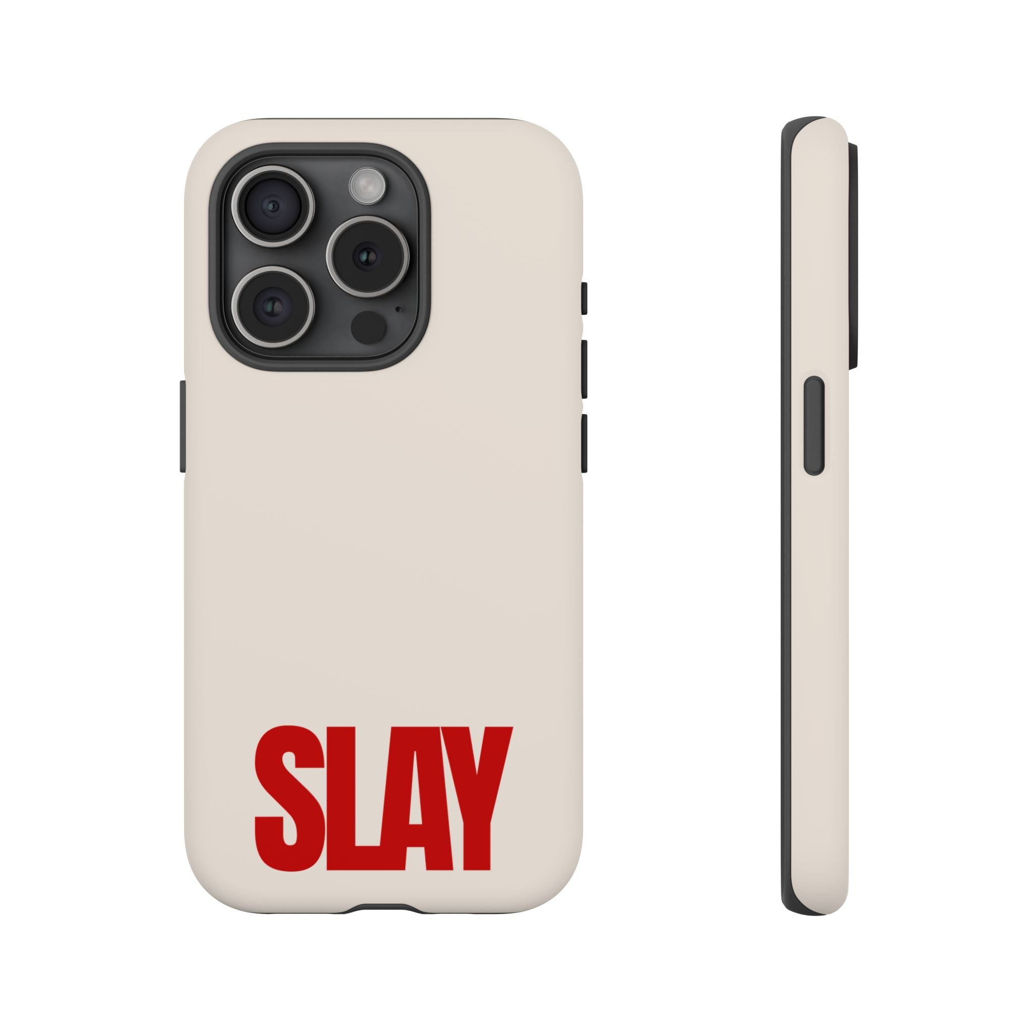 IPHONE CASE (15 - 17) - SLAY (BEIGE&RED)