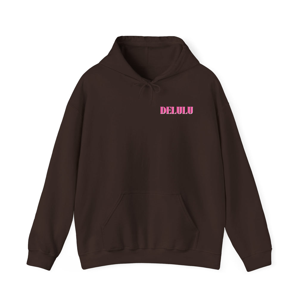 STATEMENT HOODIE DELULU - NAVY & PINK/WHITE