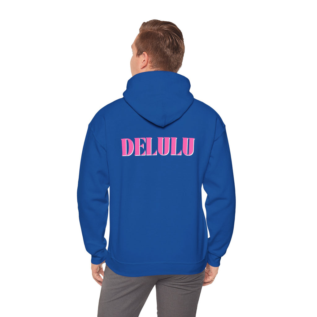 STATEMENT HOODIE DELULU - MAROON & PINK/WHITE