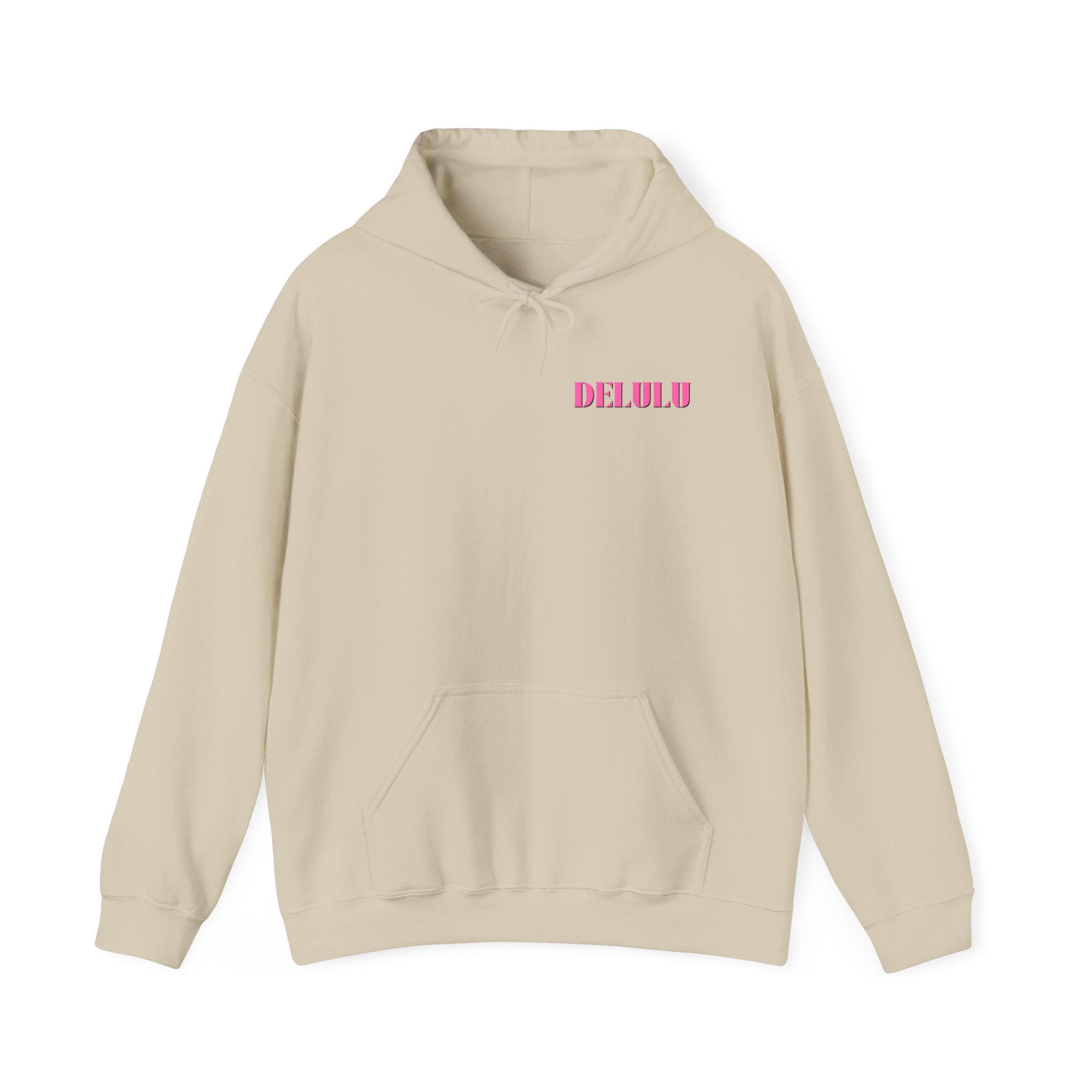 STATEMENT HOODIE DELULU - BLUE & PINK/BLACK