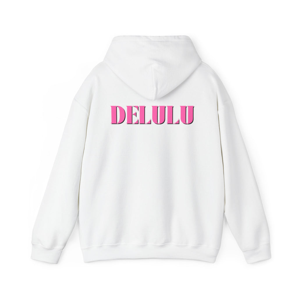 STATEMENT HOODIE DELULU - BLUE & PINK/BLACK