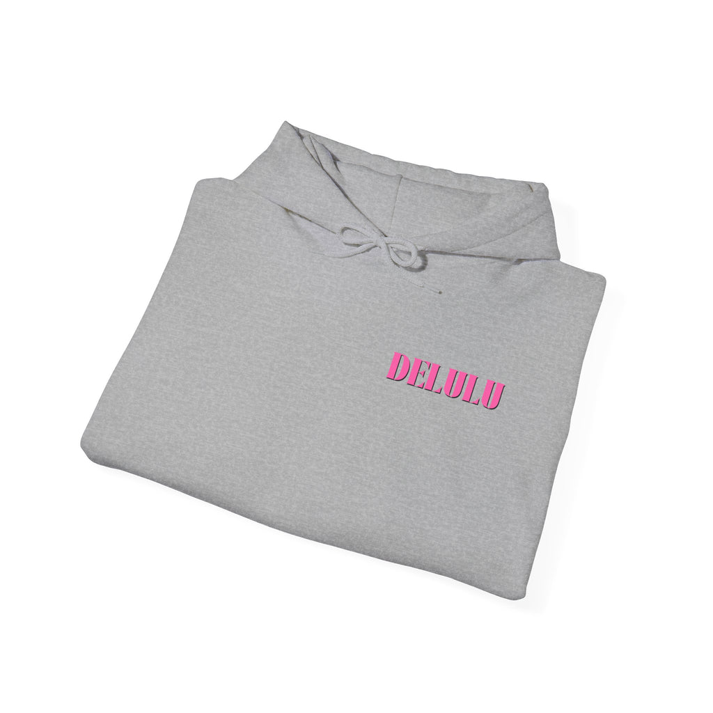 STATEMENT HOODIE DELULU - BLUE & PINK/BLACK