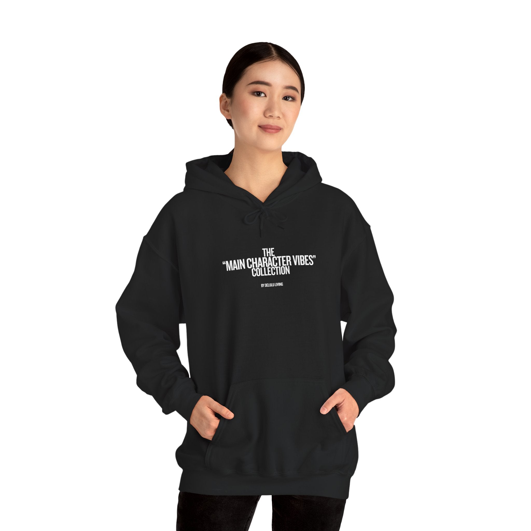 MAIN CHARACTER VIBES HOODIE - 100 % PETTY BLACK