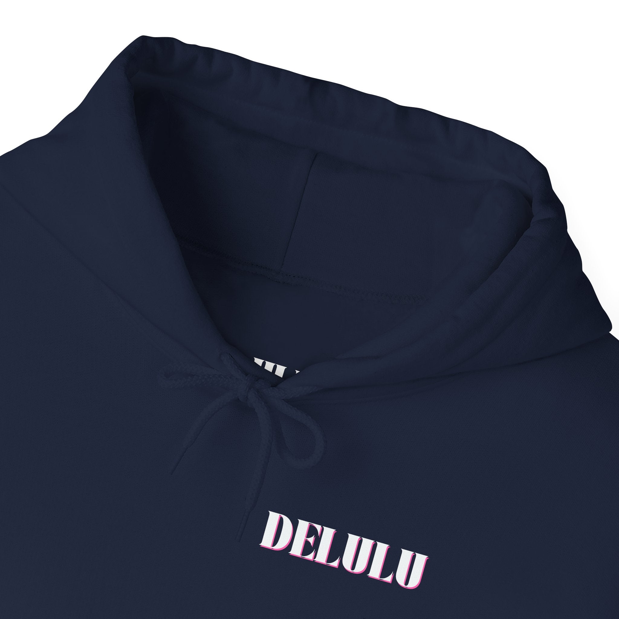 STATEMENT HOODIE DELULU - ROYAL BLUE & WHITE/PINK