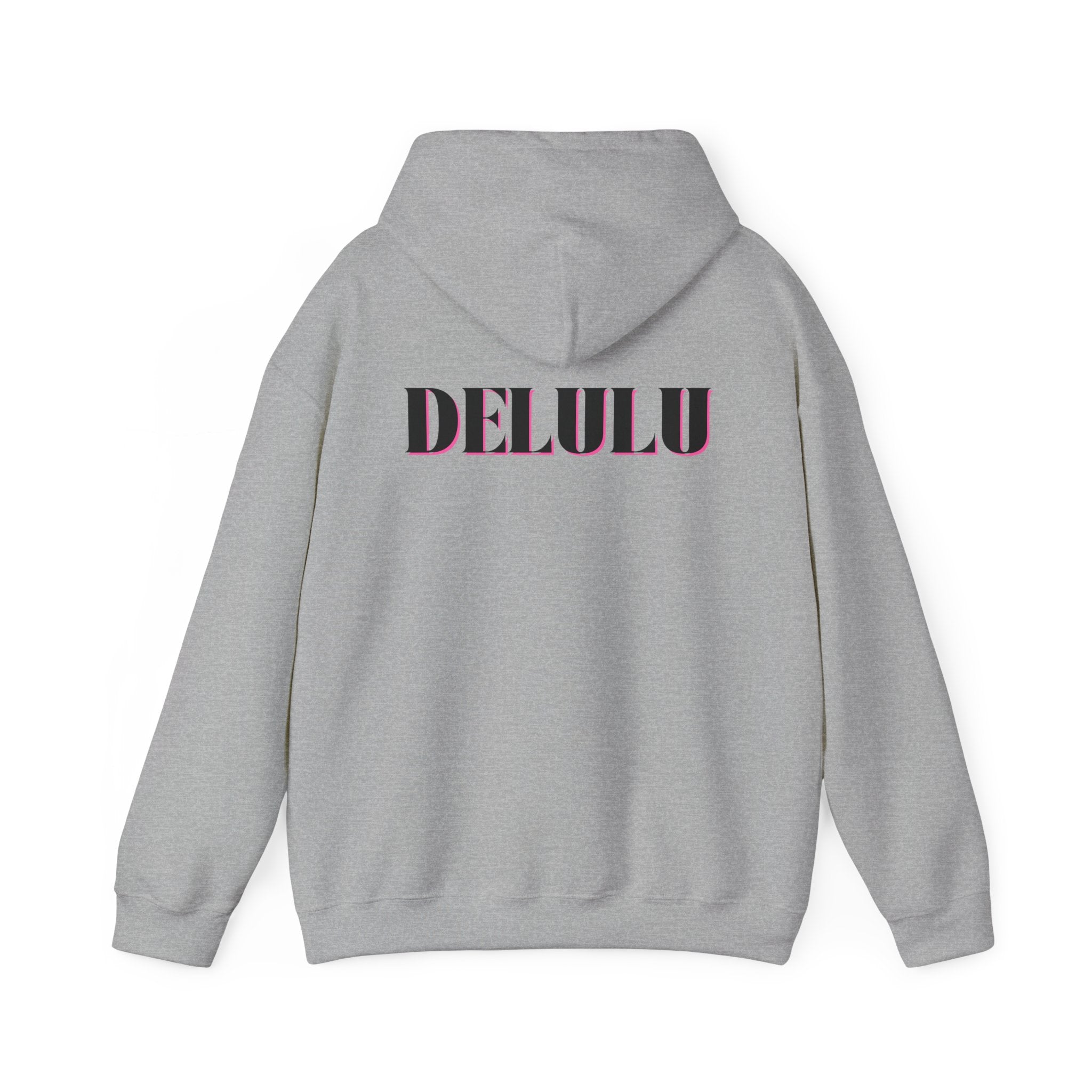 STATEMENT HOODIE DELULU - PINK & BLACK/PINK