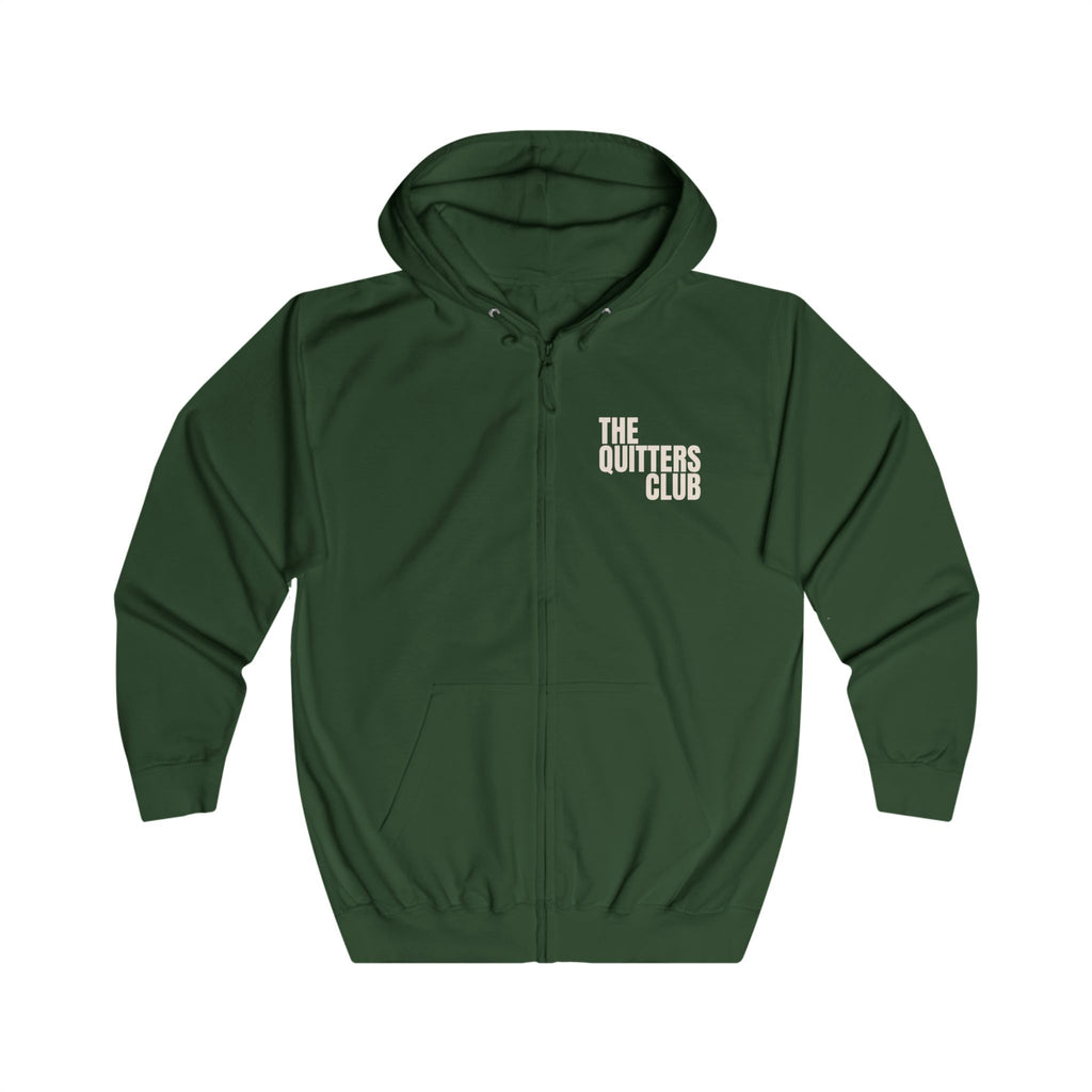 04 QUITTERS CLUB FULL-ZIP HOODIE GREEN/BEIGE