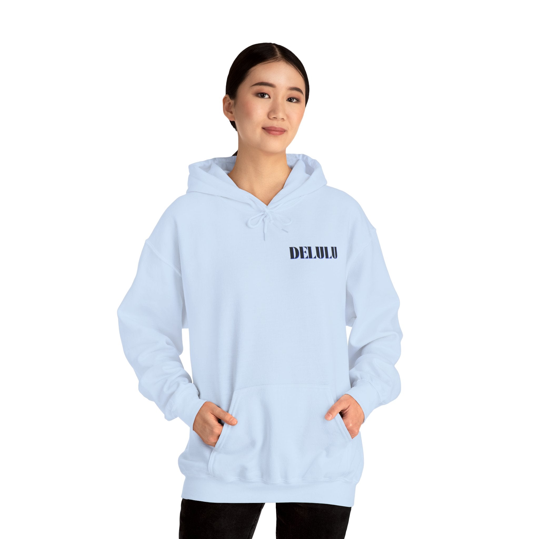 STATEMENT HOODIE DELULU DELULU DELULU - BABY BLUE & BLUE
