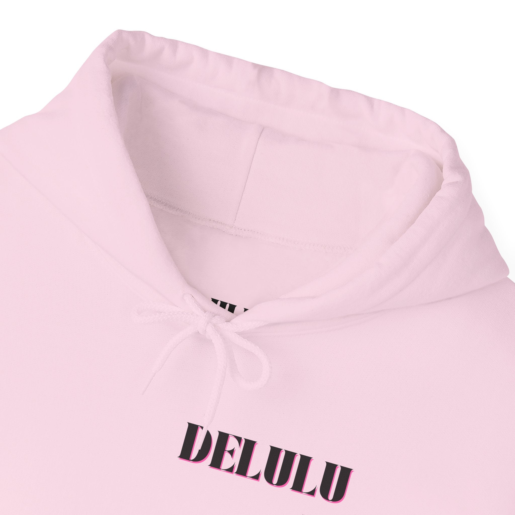 STATEMENT HOODIE DELULU - BLUE & BLACK/PINK