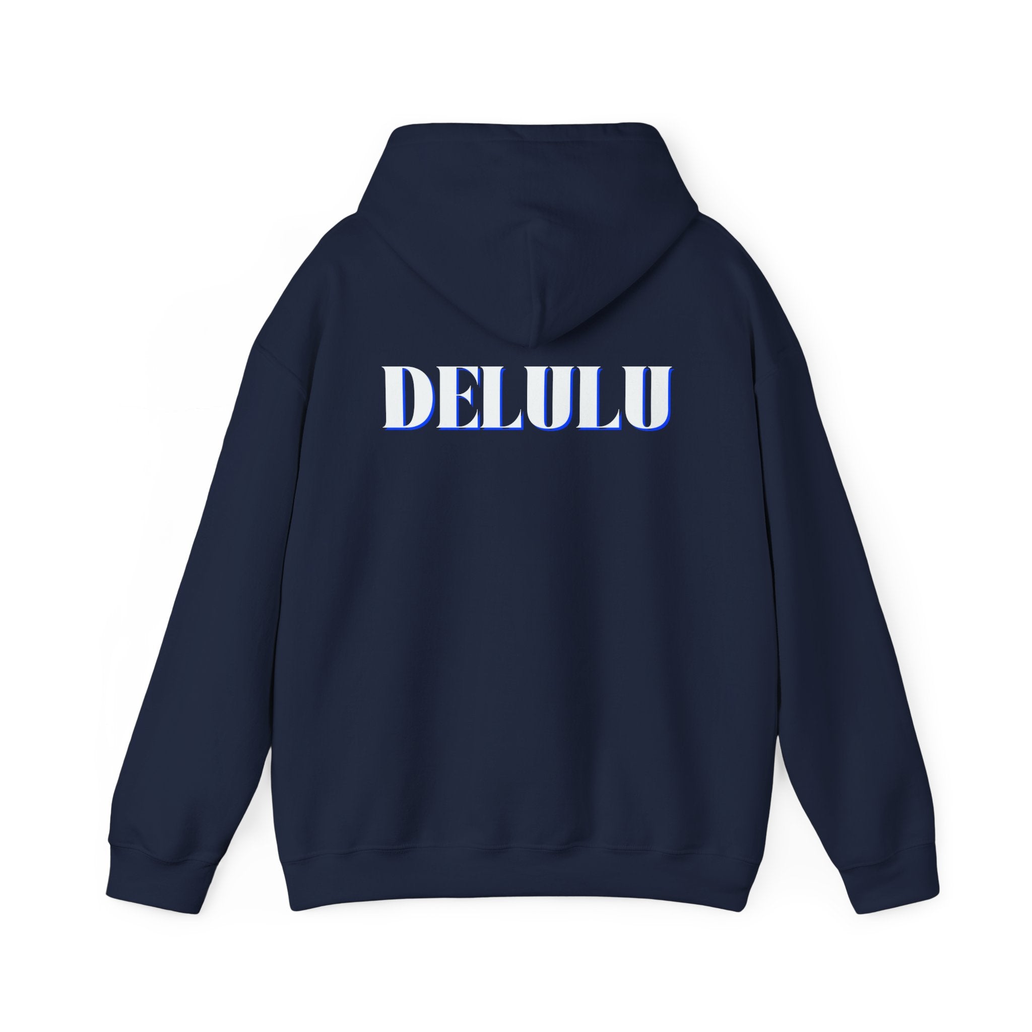 STATEMENT HOODIE DELULU - MAROON & WHITE/BLUE