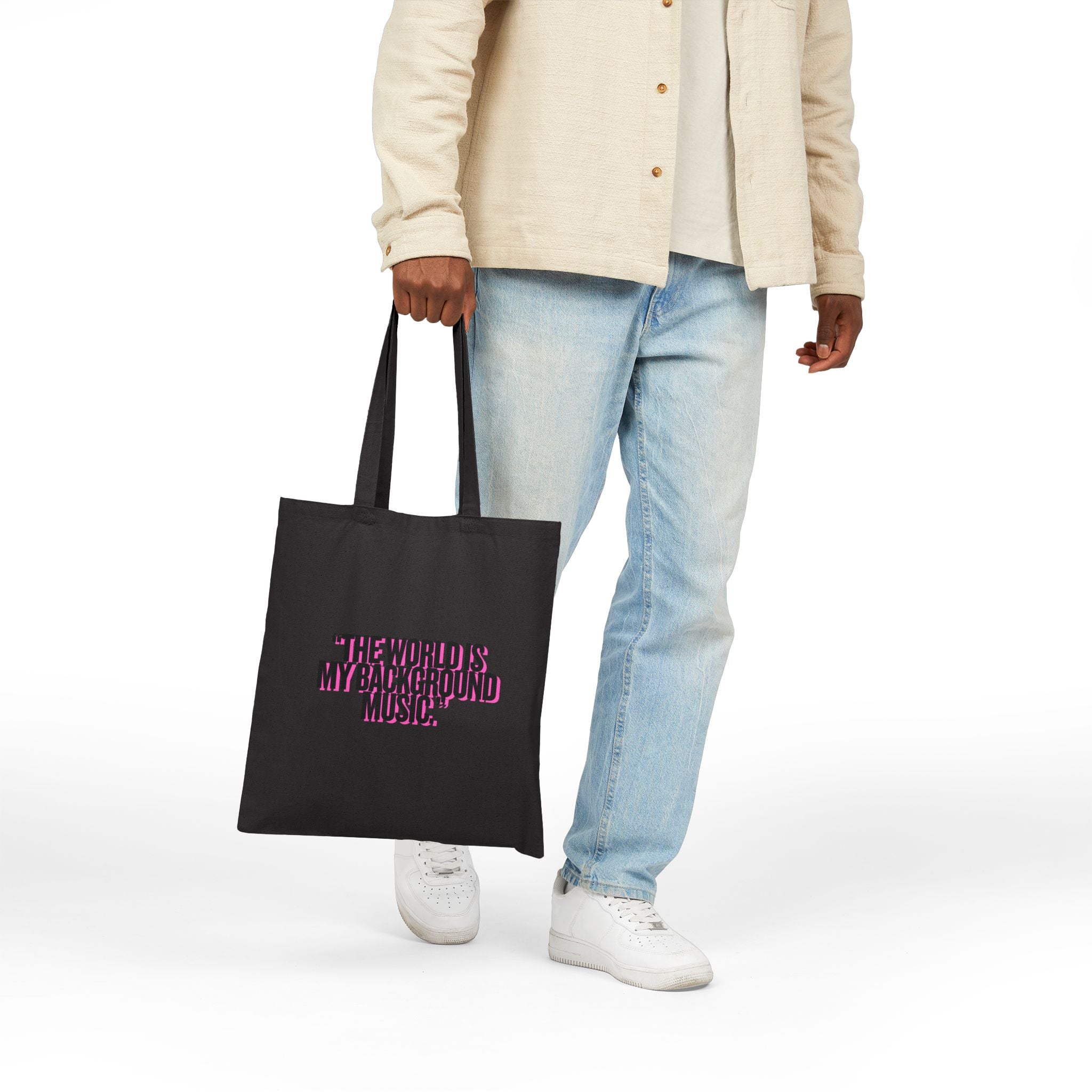 TOTE BAG - MAIN CHARACTER VIBES COLLECTION - BACKGROUND MUSIC BEIGE