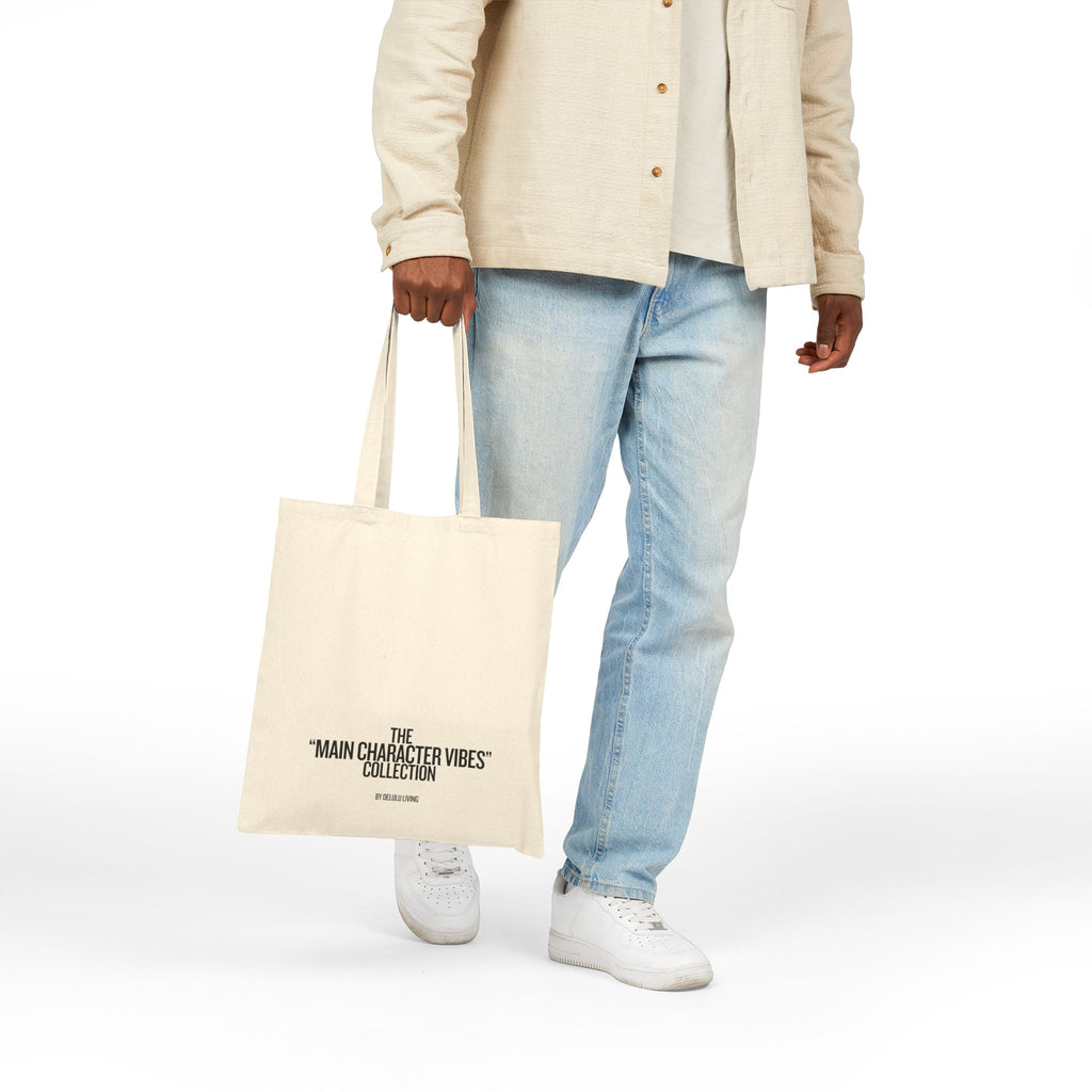 TOTE BAG - MAIN CHARACTER VIBES COLLECTION - BACKGROUND MUSIC BEIGE